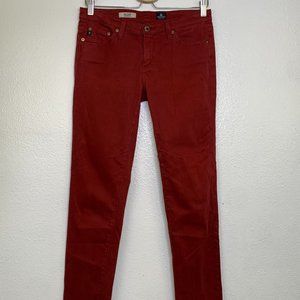 AG Adriano Goldschmied Burnt Red/Orange The Stilt Cigarette Leg Womens Size 28R